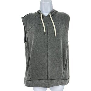 Betsey Johnson Sleeveless Drawstring Hoodie Gray Size S